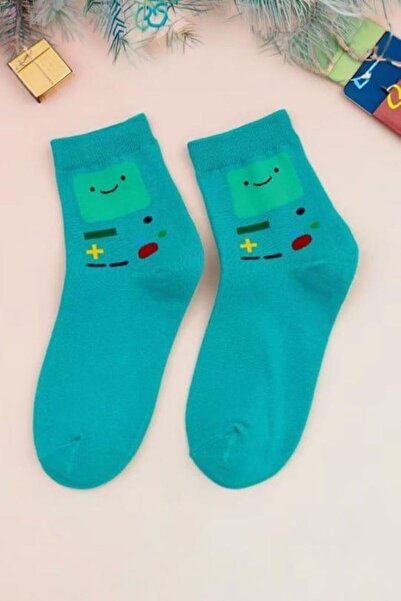 Moonstarcollection Adventure time BMO mavi soket çorap