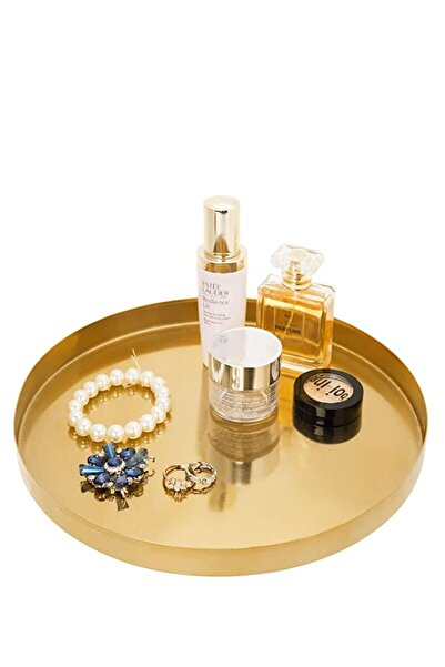 Arabest Round Gold Metal Decorative Tray,12.5cm Stainless Steel Organizer for...