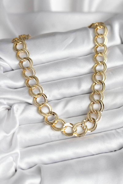 ForWhat Golden Brass Covered Milky Way cm Women's Necklace for Elegant Necks