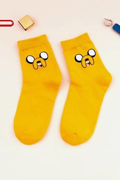 Moonstarcollection Adventure time sarı soket çorap