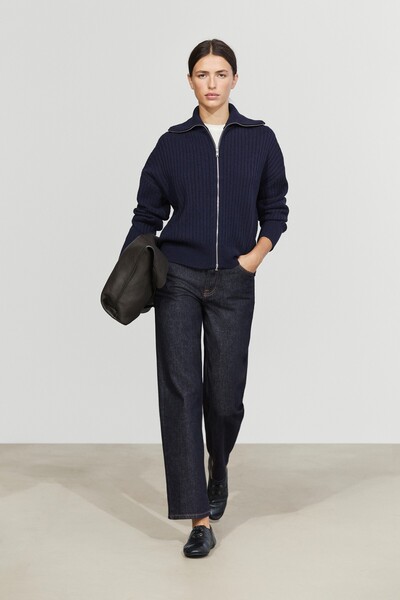 Massimo Dutti %100 yün fermuarlı triko hırka