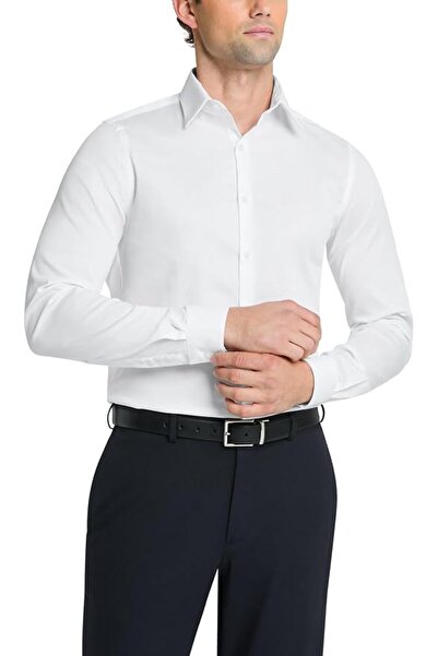 VAN HEUSEN قميص رجالي بياقة مرنة وقصة ضيقة قابلة للتمدد
