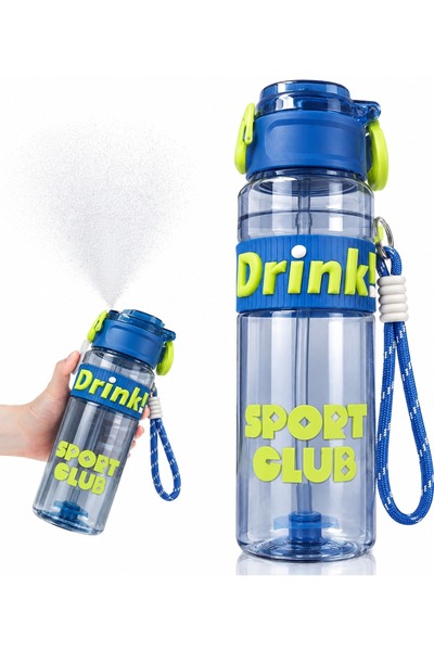Generic Brand 2-in-1 Misting Sports Water Bottle with Straw – Leakproof BPA-F...