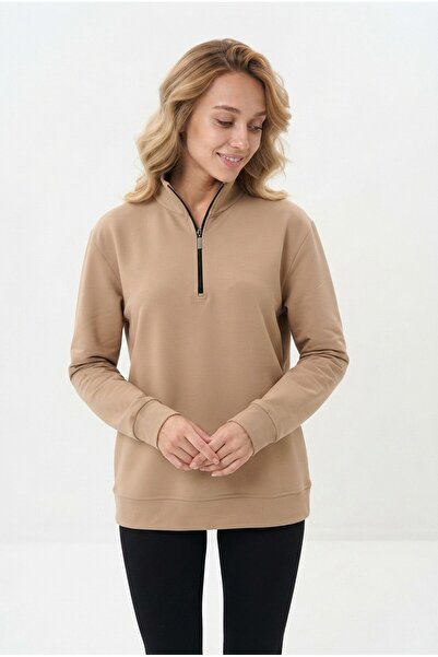 Şeker Portakalım Women's Half-Zip Casual Comfortable Cut Sweatshirt