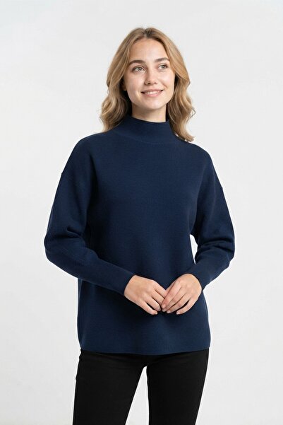 GurkStore Women's Turtleneck Off-Shoulder Oversize Relaxed Fit Knitwear Sweater