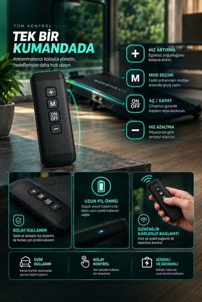 ESTİ Titreşim Modlu Yürüyüş ve Koşu Bandı – Katlanabilir, Bluetooth Hoparlörlü, Manuel Eğim - Turkuaz