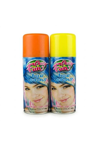 PARTYFUN PARTY FUN Party Fun Hair Color Spray 2-Piece Set - Orange & Yellow, ...