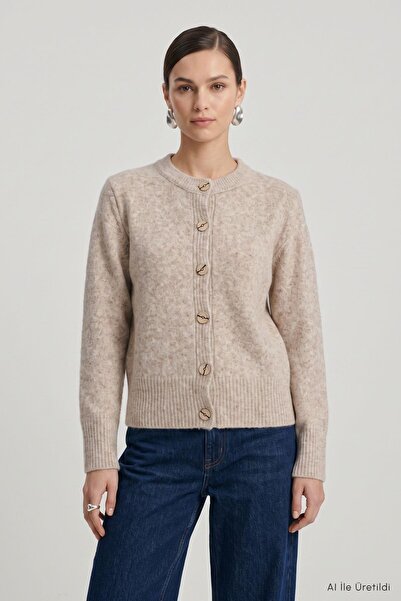 Rays Cardigan scurt cu nasturi 70145 Mink
