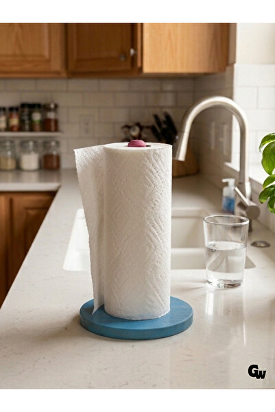 GOLDENWOODEN Natural Wooden Towel Napkin Holder Wooden Paper Holder (White Pi...