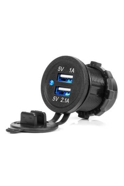 AMIO Încărcător auto cu prize USB impermeabile 3.1A 2xUSB 12V 24V