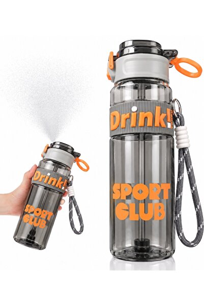 Generic Brand 2-in-1 Misting Sports Water Bottle with Straw – Leakproof BPA-F...