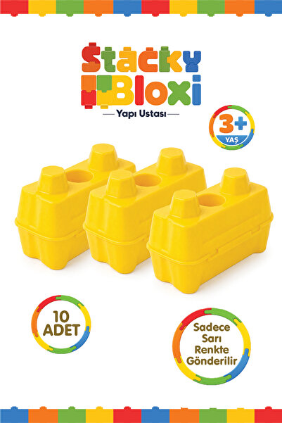 Birlik Oyuncak Stacky Bloxi Yapı Ustası 10 Parça Sarı İstiflenebilir Yapı Blo...