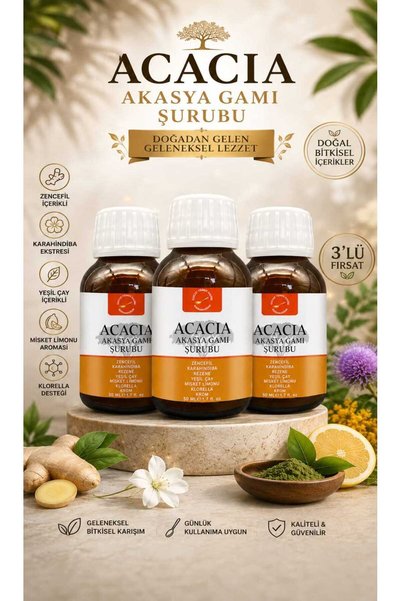 Akasya ACACIA Gamı Şurubu 50 ml X 3 Adet | Sindirim Sistemi ve Bağışıklık Des...