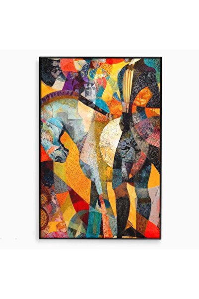 Luxcanva Tablou Canvas Calaret Abstract 70x100 cm cu Rama Negru Calaret Abstr...
