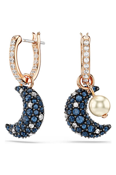 Swarovski Crystal أقراط سوبليما بتصميم غير متماثل، على شكل هلال