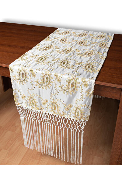 Silk Fashion Σατέν τραβέρσα τραπεζιού 1028 (50εκ x 210εκ) λευκή