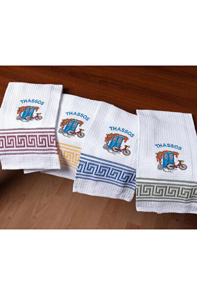 Silk Fashion Σετ 12 πανιών κουζίνας (45εκ x 65εκ) bicycle THASSOS