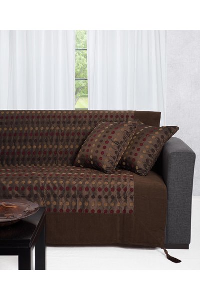 Silk Fashion Ριχτάρι 602 πουά (150εκ x 180εκ) καφέ