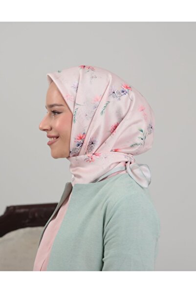 BUSHU Çiçek ve Desenli Twill Eşarp