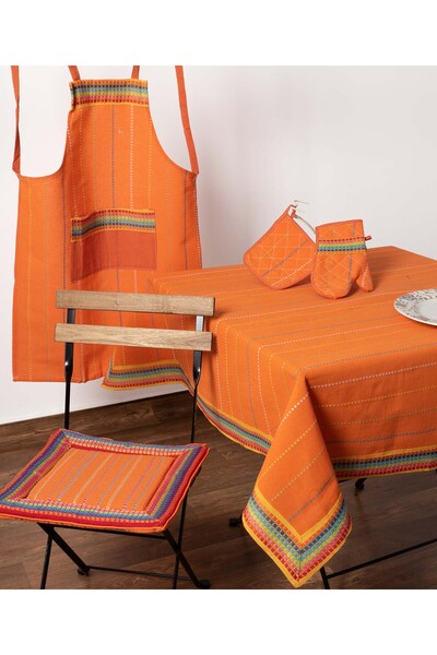 Silk Fashion Τραπεζομάντηλα (140εκ x 180εκ) μοντέρνα ριγέ πορτοκαλί