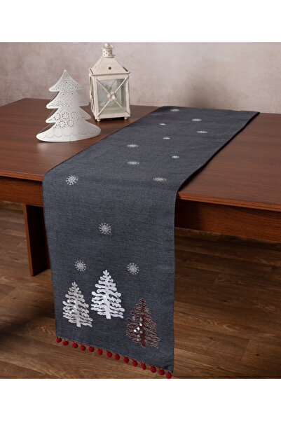 Silk Fashion Χριστουγεννιάτικο τραπεζοράνερ NW349 (35εκ x 175εκ) ανθρακί