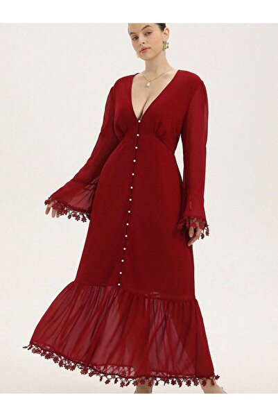 Sheya Rochie maxi, bordo - 4XL