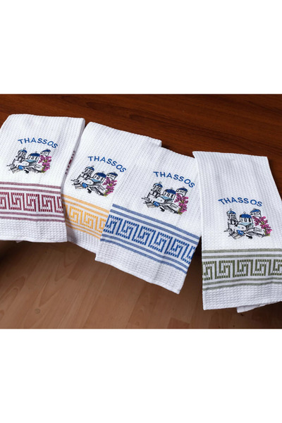Silk Fashion Σετ 12 πετσετών γυαλιού (45εκ x 65εκ) εκκλησιαστικών ΘΑΣΣΟΥ -