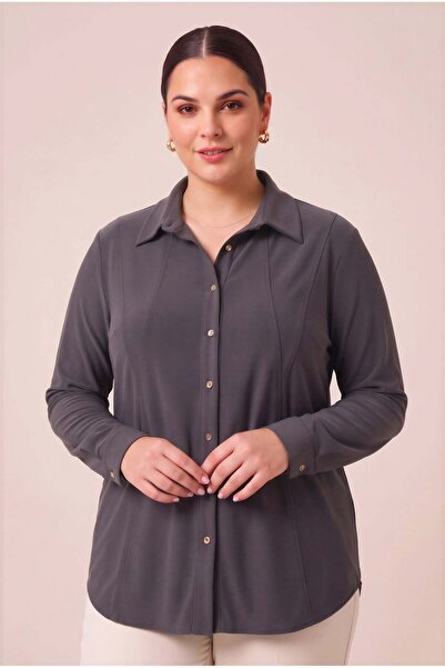RMG Lyocel Pike Modal Plus Size Shirt Black
