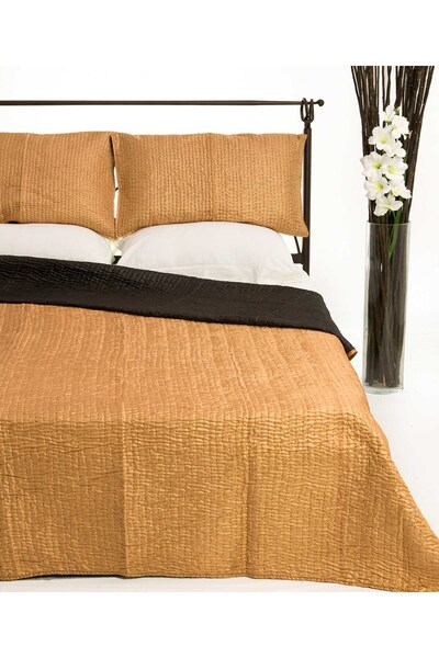 Silk Fashion Σετ κουβερλί (220εκ x 240εκ + 2 x 50εκ x 70εκ) 6330 χρυσό
