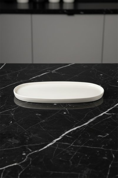 rinart Toledo Oval Kayık Plate 35X18Cm Cream