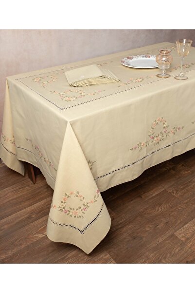 Silk Fashion Χειροποίητο Τραπεζομάντηλο 7421 (170εκ x 170εκ) Ελιά -