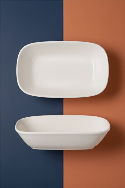 rinart Valencia Square Boat Plate 14cm. Cream
