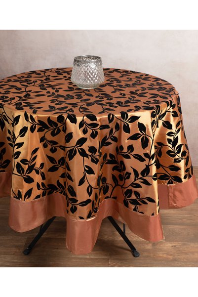 Silk Fashion Σατέν στρογγυλό τραπεζομάντιλο 081 (170εκ.) χρυσό