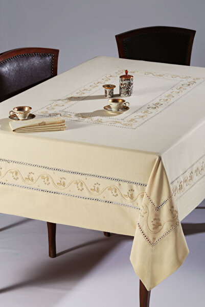 Silk Fashion Χειροποίητο Τραπεζομάντηλο 5005 (170εκ x 270εκ) Λαδί