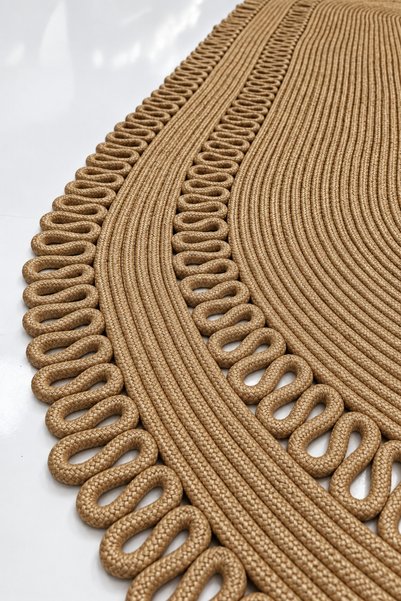 MaVaux Alessa Doğal Oval Hasır Jüt Kilim Oval Dekoratif Örgü Kilim – Modern Bohem Tasarım, Şık ve Doğal Görünüm, Salon, Mutfak ve Antre Kullanımı Desenli, Dekoratif, Kilim, Salon Çeyizlik, Hediyelik