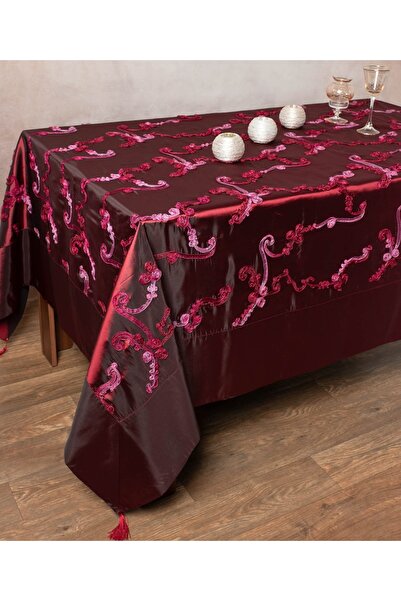 Silk Fashion Σατέν Τραπεζομάντηλο (180εκ x 220εκ) 6271 Μπορντό