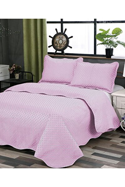 Silk Fashion Σετ παπλωματοθήκης (220cm x 240cm + 2 x 50cm x 70cm πουά ροζ)