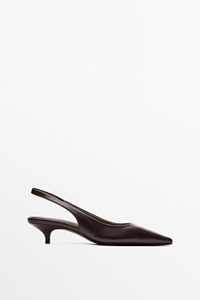 Massimo Dutti Sivri burunlu slingback topuklu ayakkabı