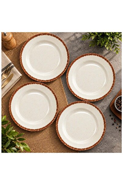 Bisbell 10 Inch Deep Plate Set of 4, IVORON Design Dinner Plates, 25 cm Large...