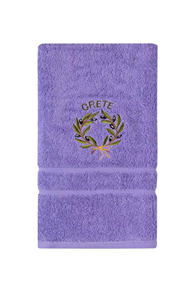 Silk Fashion Πετσέτα προσώπου (50εκ x 100εκ) Μωβ με στεφάνι ΚΟΡΦΟΥ -