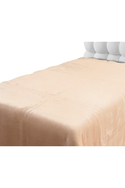 Silk Fashion Βελούδινες κουβέρτες (160εκ x 220εκ) μπεζ