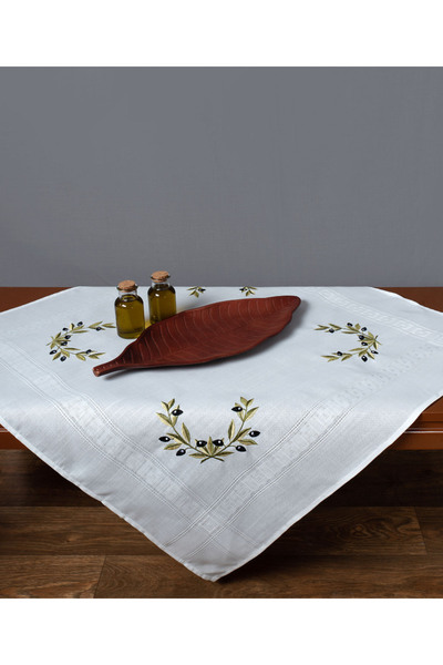 Silk Fashion Τραπεζομάντηλο 3854 (135εκ x 135εκ) λευκό
