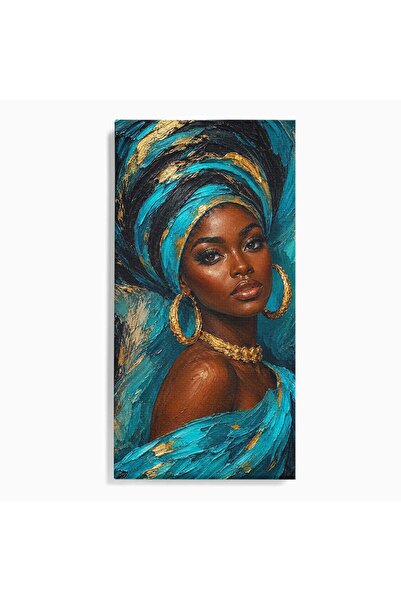 Luxcanva Tablou Canvas Eleganta Africana 60x120 cm pe Sasiu Lemn Portret Feme...