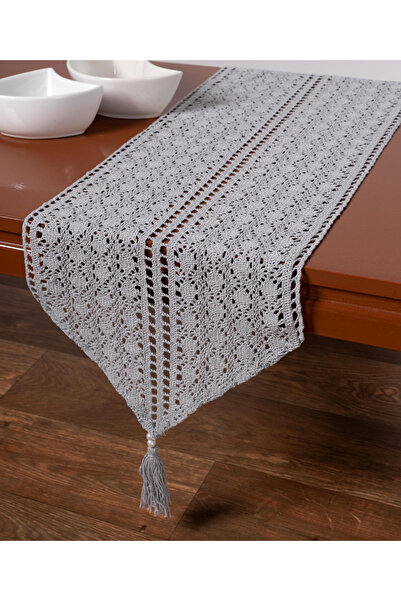 Silk Fashion Πλεκτό τραπεζοράνερ c210 (32εκ x 160εκ) γκρι