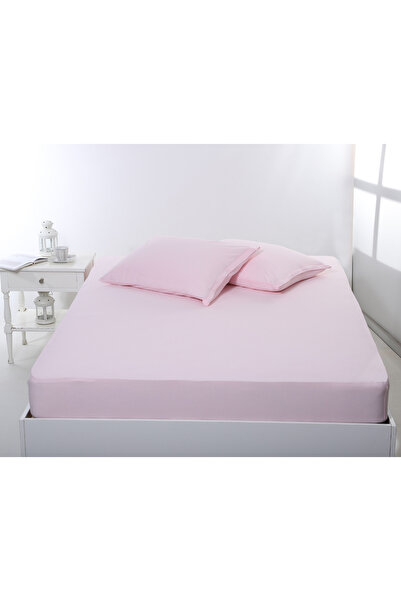 Silk Fashion Σεντόνι με λάστιχο από ζέρσεϊ (160εκ x 200εκ + 35εκ) ροζ -