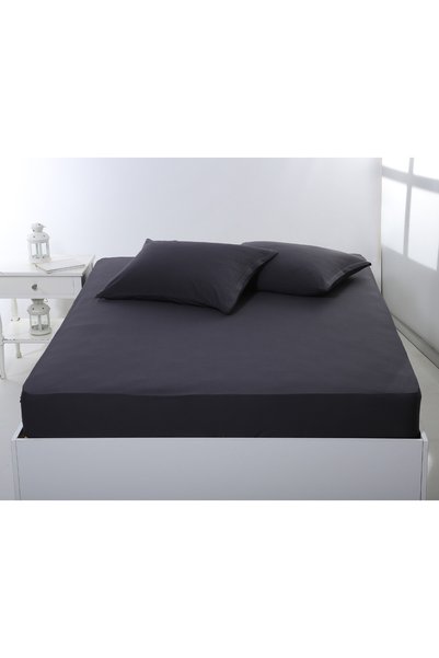 Silk Fashion Σεντόνι με λάστιχο από ζέρσεϊ (100εκ x 200εκ + 35εκ) σκούρο γκρι -