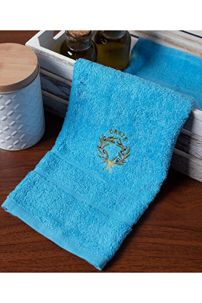 Silk Fashion Πετσέτα Προσώπου (50cm x 100cm) Μπλε με Στεφάνι ΚΡΗΤΗ
