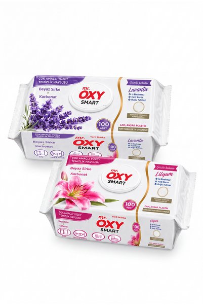 Mr.Oxy Smart Çok Amaçlı Yüzey Temizlik Havlusu 100'lü Lavanta ve Lilyum 2'li Paket