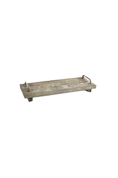 Plastona Ξύλινος δίσκος γκρι με χερούλια 30X14X4
