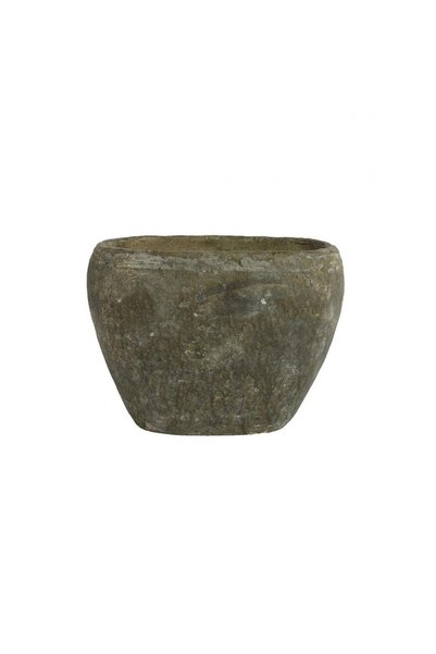 Plastona Κεραμική γκρι πέτρα οβάλ γλάστρα 28X16X20